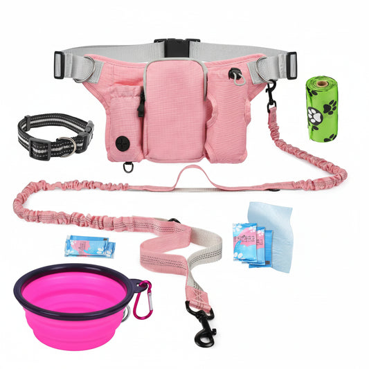 Pawvera Hands-Free Dog Leash Waist Leash For Walking Running And Jogging