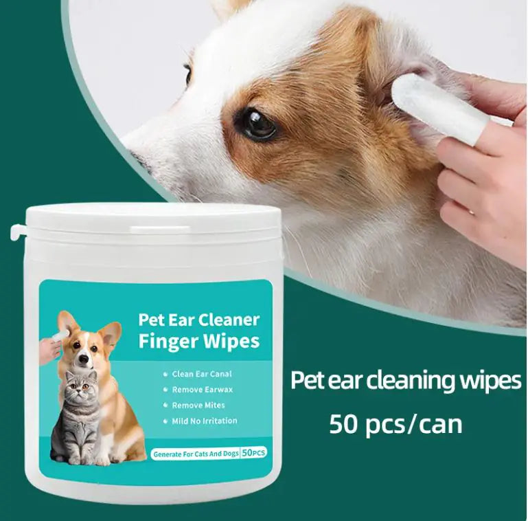 Pawvera Pet Ear Cleaning Wipes Finger Stall For Dog And Cat Hygiene