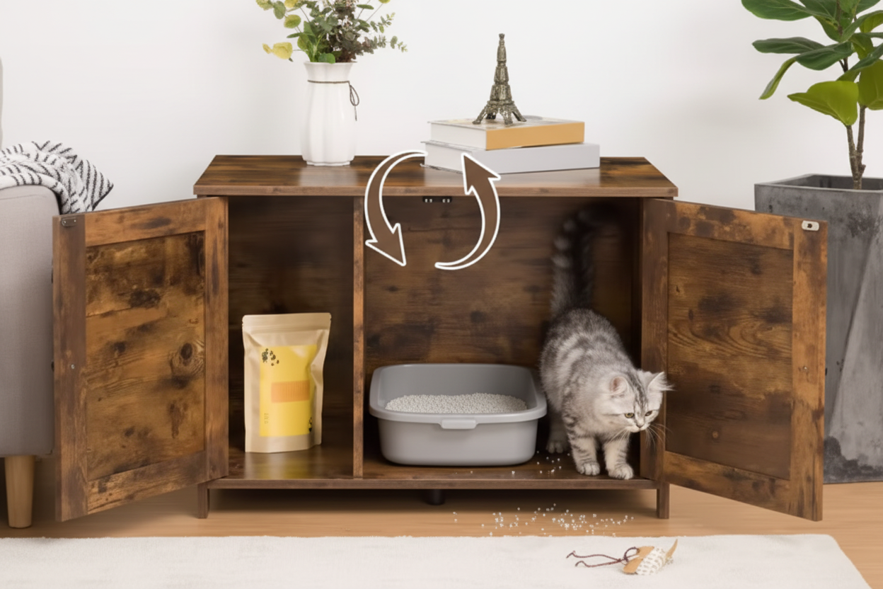 ALEF™ Cat Litter Box Enclosure Furniture