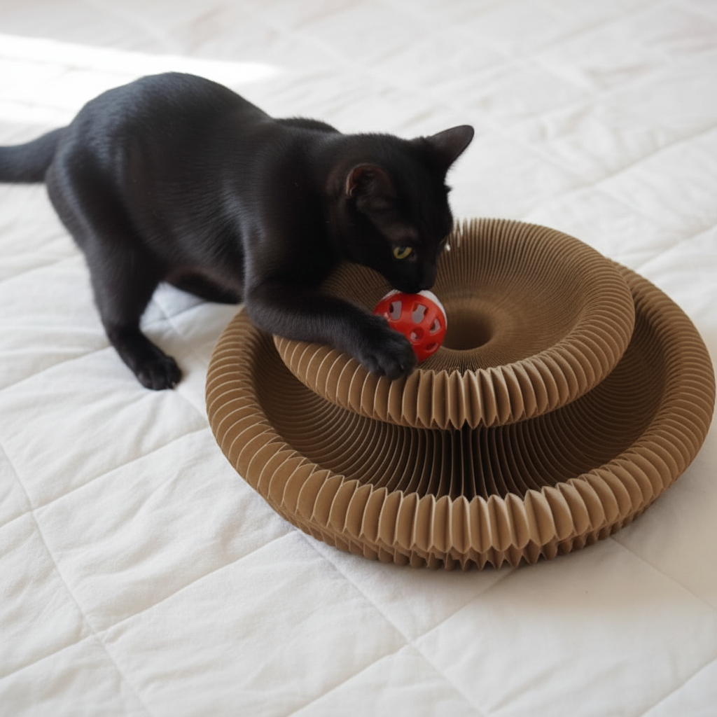 ALEF Interactive Cat Toy Ball and Corrugated Scratcher