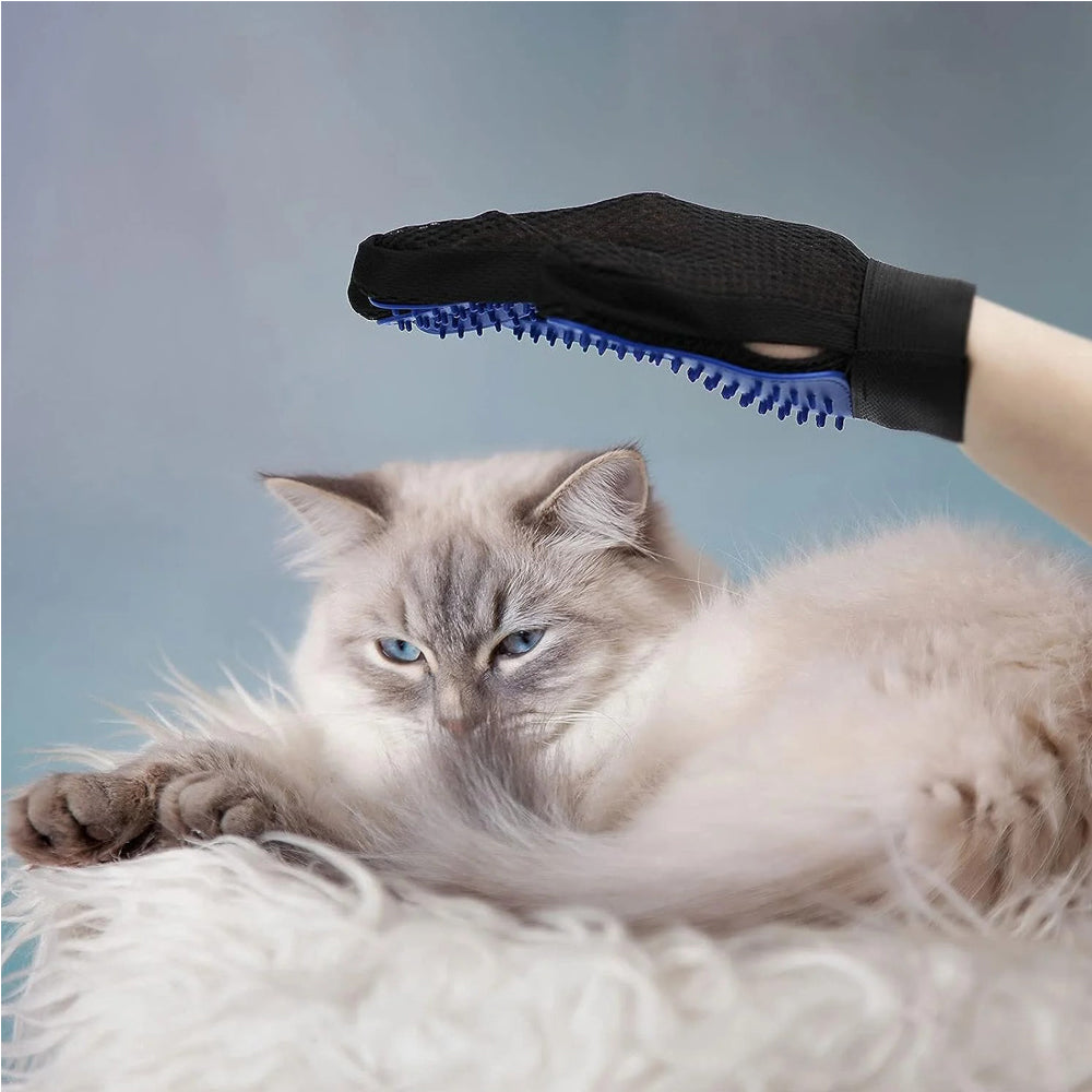 1 Pair Pet Grooming Cat Dog Rabbits Horse Gloves Pet Brush Glove Premium De-Shedding Glove