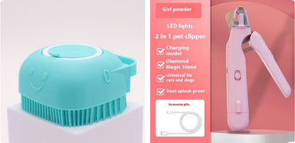 2 In 1 Pet Nail Clippers With Led Light Dog Cat Special Blood Line Scissors Multifunction Animals Paw Nail Trimmer Pet Supplies