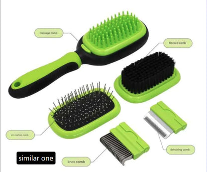 Pawvera Pet Grooming Brush Set For Cleaning And De Shedding Dogs And Cats