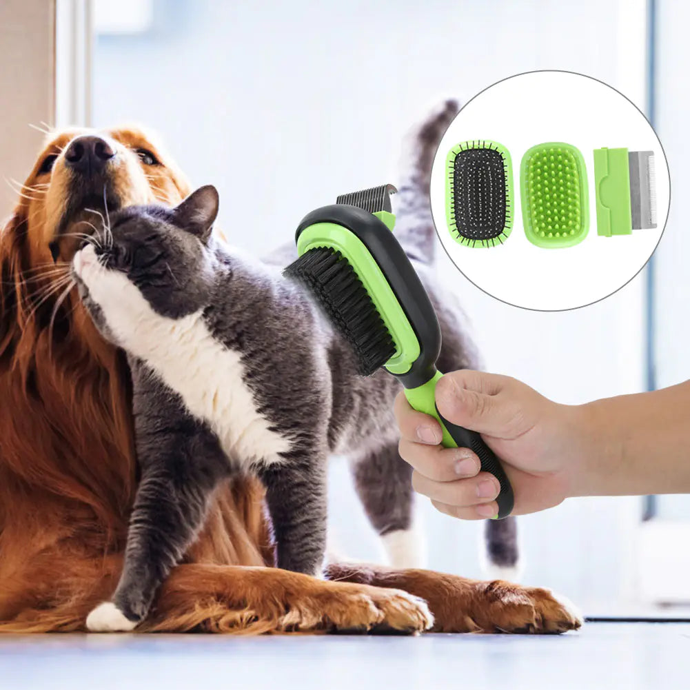 Pawvera Pet Grooming Brush Set For Cleaning And De Shedding Dogs And Cats