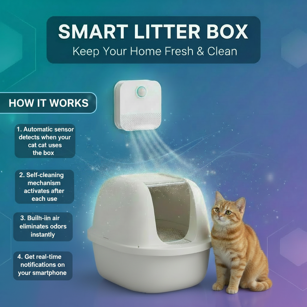 Pawvera™ Smart Air – Ambientador para arena para gatos