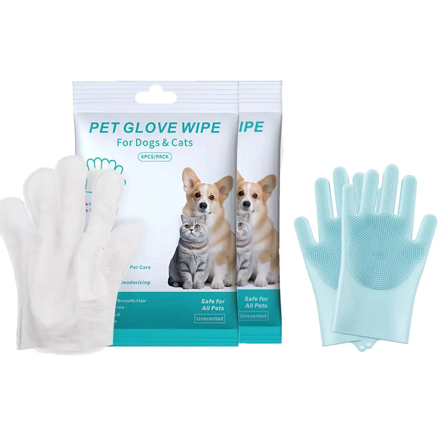 ِِِALEF FurFresh Pet Grooming Glove Wipes