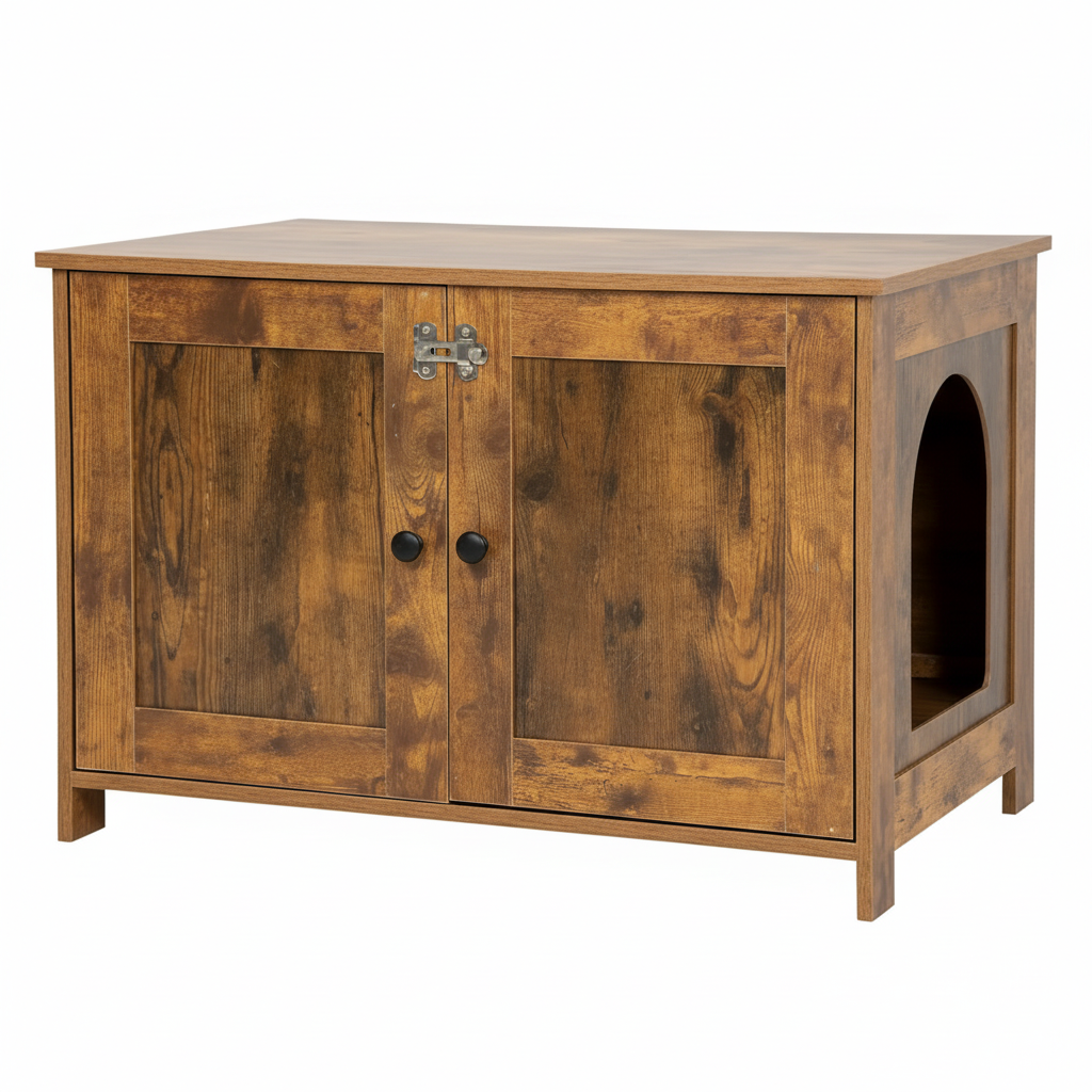 Pawvera Cat Litter Box Enclosure Furniture For Hidden Cat Toilet