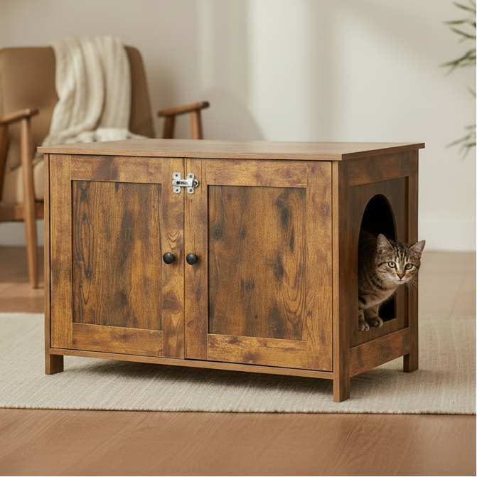 ALEF™ Cat Litter Box Enclosure Furniture