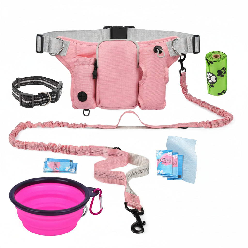 Pawvera Hands-Free Dog Leash Waist Leash For Walking Running And Jogging