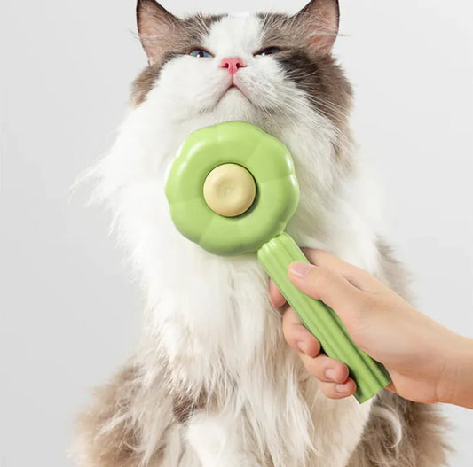 Floral Fur Tamer Pet Brush